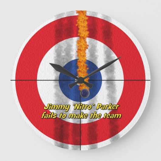 Hot Rocks 'Nitro' Curler's Clock - Red Große Wanduhr (Vorderseite)