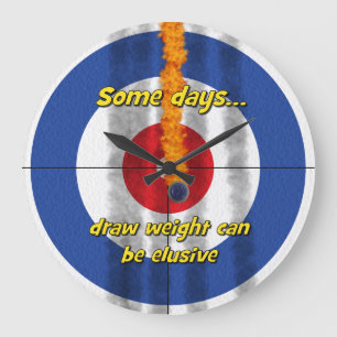 Hot Rocks 'zeichn weight' Curler's Clock - (blau) Große Wanduhr