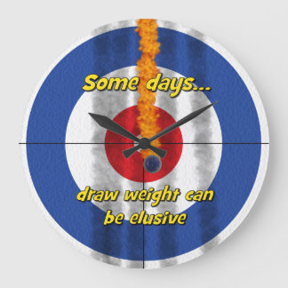 Hot Rocks 'zeichn weight' Curler's Clock - (blau) Große Wanduhr