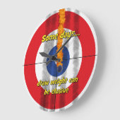 Hot Rocks 'zeichn weight' Curler's Clock - (Red. Große Wanduhr (Winkel)