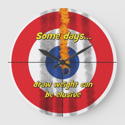 Hot Rocks 'zeichn weight' Curler's Clock - (Red. Große Wanduhr (Vorderseite)