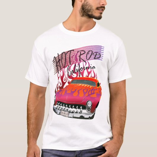 Hot Rod California by hipster Skulls T-Shirt (Vorderseite)