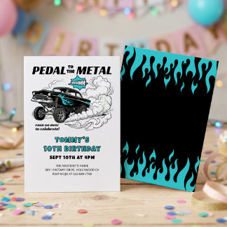 Hot Rod Gasser Classic Rennwagen Geburtstag  Einladung