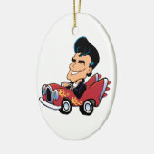 Hot Rodder Keramik Ornament (Links)