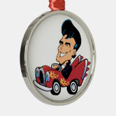 Hot Rodder Silbernes Ornament (Rechts)