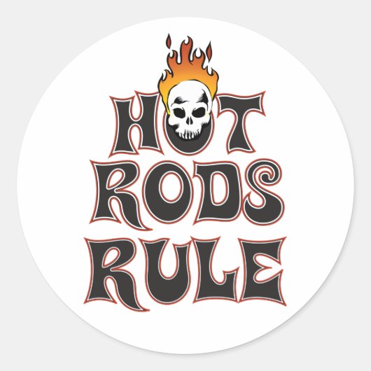 Hot Rods Rule 3" Aufkleber (Vorderseite)