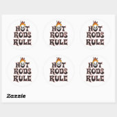 Hot Rods Rule 3" Aufkleber (Blatt)
