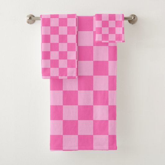 Hot Roink Checkerboard Badhandtuch Set (Insitu)