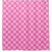 Hot Roink Checkerboard Duschvorhang (Vorderseite)