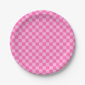 Hot Roink Checkerboard Pappteller (Vorderseite)