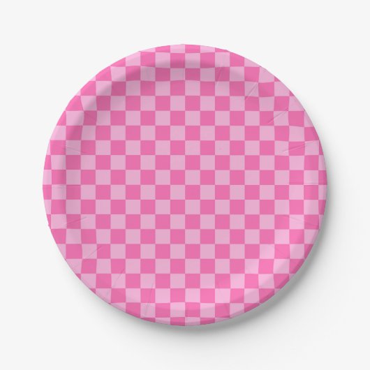 Hot Roink Checkerboard Pappteller (Vorderseite)