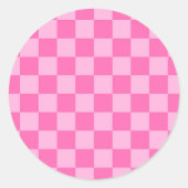 Hot Roink Checkerboard Runder Aufkleber (Vorderseite)