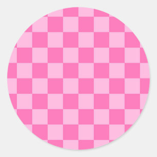 Hot Roink Checkerboard Runder Aufkleber