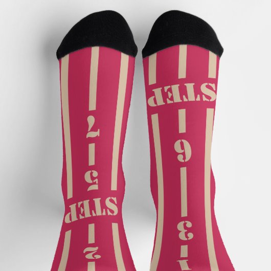 Hot-Rosa-Bachata-Lehrer mit 123 Stufen Socken (Oben)