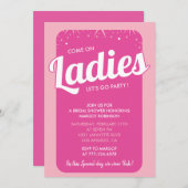 Hot-Rosa-Brautdusche Einladung Moderne (Vorne/Hinten)