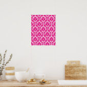 Hot rosa Damask Poster (Küche)