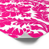 Hot rosa Damask Poster (Ecke)