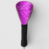Hot-Rosa-Diskothek, Quadrate und Glitzern Golf Headcover (Vorderseite)