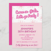 Hot Rosa Einladungen zum 30. Geburtstag Trendy Fun (Vorne/Hinten)
