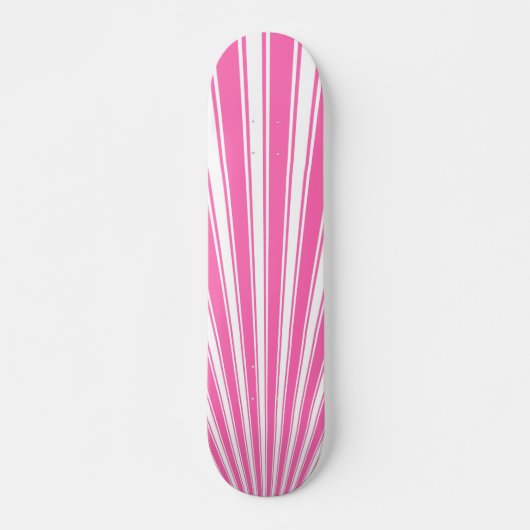 Hot-Rosa-Farbstreifen Funky-Muster Skateboard (Vorne)