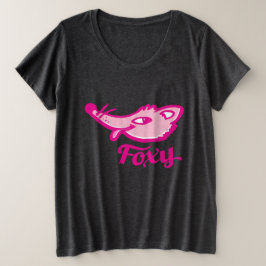 Hot-Rosa-Foxy-Fingerkleidung Große Größe T-Shirt