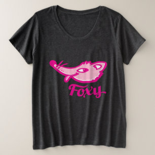 Hot-Rosa-Foxy-Fingerkleidung Große Größe T-Shirt
