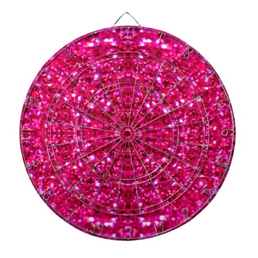 Hot-Rosa-Glitzer Dartscheibe (vorne)