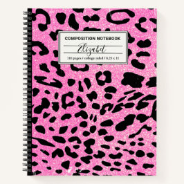 Hot-Rosa-Glitzer-Leopard-Notebook Notizblock