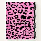 Hot-Rosa-Glitzer-Leopard-Notebook Notizblock (Rückseite)