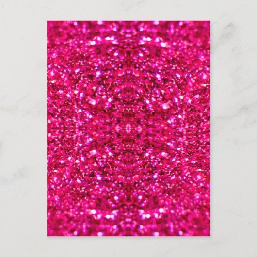 Hot-Rosa-Glitzer Postkarte (Vorderseite)