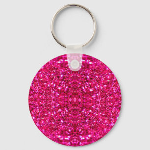 Hot-Rosa-Glitzer Schlüsselanhänger