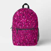 Hot-Rosa-Glitzern Imitate Glitzer Bedruckter Rucksack (Vorderseite)