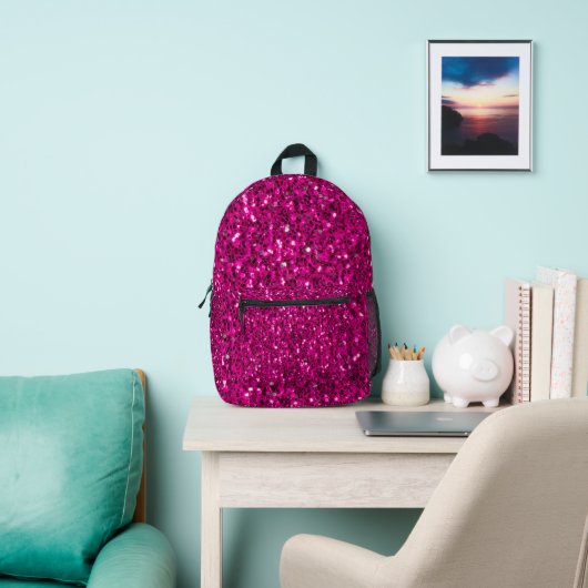 Hot-Rosa-Glitzern Imitate Glitzer Bedruckter Rucksack (InSitu)