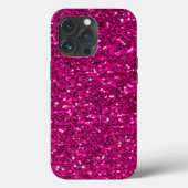 Hot-Rosa-Glitzern Imitate Glitzer Case-Mate iPhone Hülle (Rückseite)