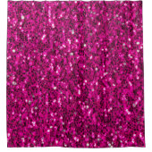 Hot-Rosa-Glitzern Imitate Glitzer Duschvorhang (Vorderseite)