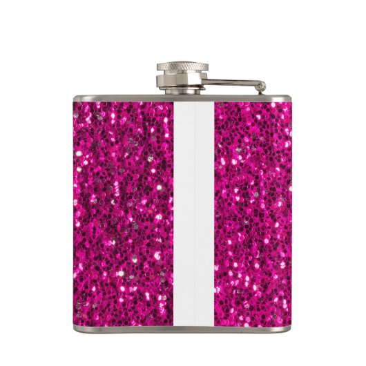 Hot-Rosa-Glitzern Imitate Glitzer Flachmann (Rückseite)