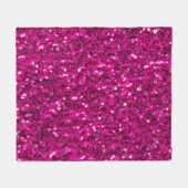 Hot-Rosa-Glitzern Imitate Glitzer Fleecedecke (Vorderseite (Horizontal))