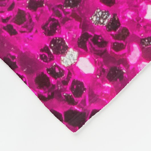 Hot-Rosa-Glitzern Imitate Glitzer Fleecedecke (Ecke)