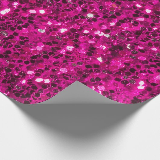 Hot-Rosa-Glitzern Imitate Glitzer Geschenkpapier (Ecke)