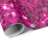 Hot-Rosa-Glitzern Imitate Glitzer Geschenkpapier (Rolleneckpunkt)