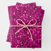 Hot-Rosa-Glitzern Imitate Glitzer Geschenkpapier Set (Beispiel)