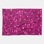 Hot-Rosa-Glitzern Imitate Glitzer Geschirrtuch (Horizontal)