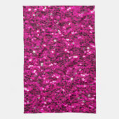 Hot-Rosa-Glitzern Imitate Glitzer Geschirrtuch (Vertikal)