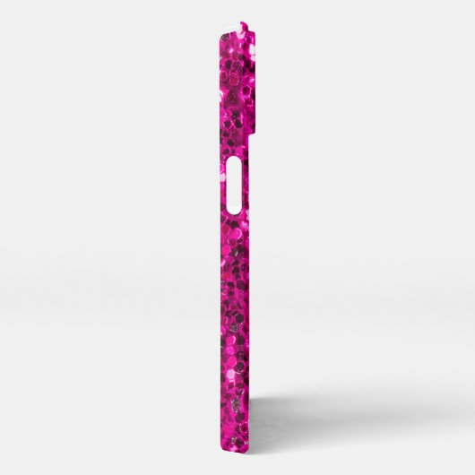 Hot-Rosa-Glitzern Imitate Glitzer iPhone Hülle (Rechte Seite)