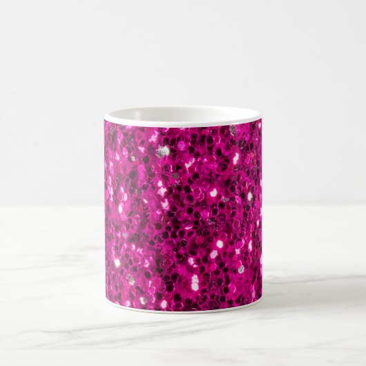 Hot-Rosa-Glitzern Imitate Glitzer Kaffeetasse (Mittel)