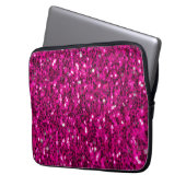 Hot-Rosa-Glitzern Imitate Glitzer Laptopschutzhülle (Vorderseite Links)