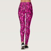 Hot-Rosa-Glitzern Imitate Glitzer Leggings (Rückseite)