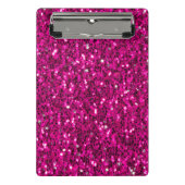 Hot-Rosa-Glitzern Imitate Glitzer Mini Klemmbrett (Vorderseite)