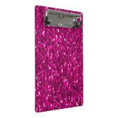 Hot-Rosa-Glitzern Imitate Glitzer Mini Klemmbrett (Schrägansicht)