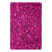 Hot-Rosa-Glitzern Imitate Glitzer Mini Klemmbrett (Rückseite)